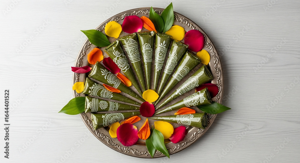 Henna paste preparation process for bridal mehndi by professional mehndi artist in Ghaziabad